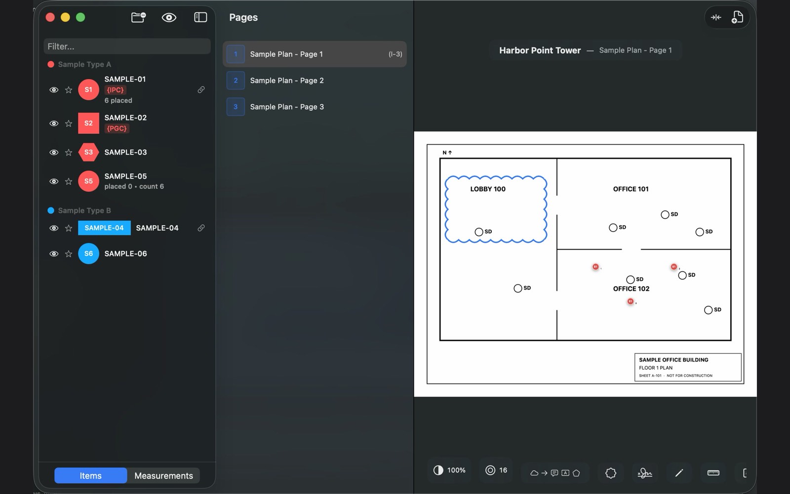Revision cloud markup on a construction drawing in mTally